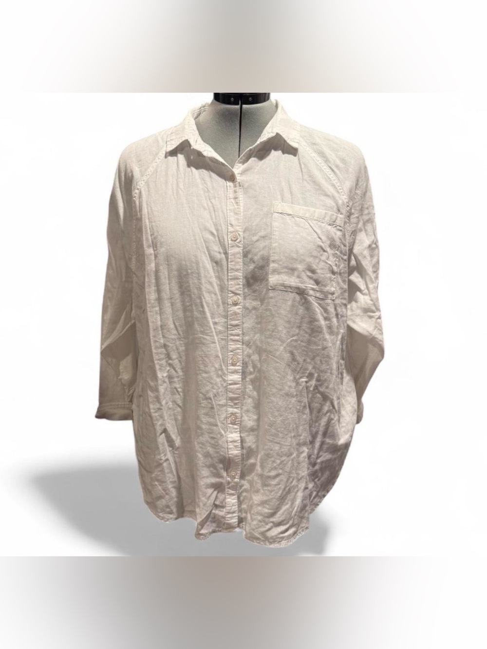 aerie White Relaxed Button-Down Shirt